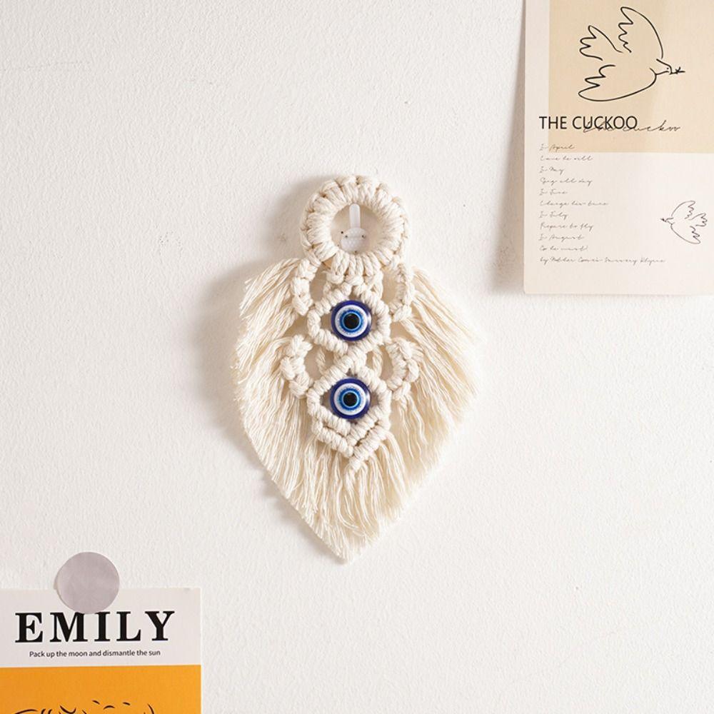 

Ручной тканый гобелен с кистями Украшение стены дома Белое ручное тканое украшение для комнаты