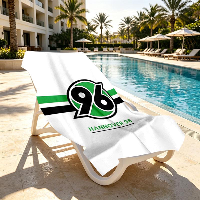 Hannover 96 Football Print Beach Towel Design, Soft, Lightweight. for Home Bathroom, Spa, Pool, Yoga, Surfing, Camping, Gift for Family, Friend