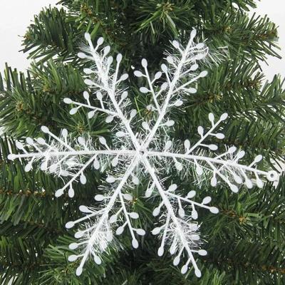 3Pcs/set Christmas Snowflake Ornaments Glitter Fake White Snowflake DIY Xmas Tree Pendent Winter Garland Navidad New Year