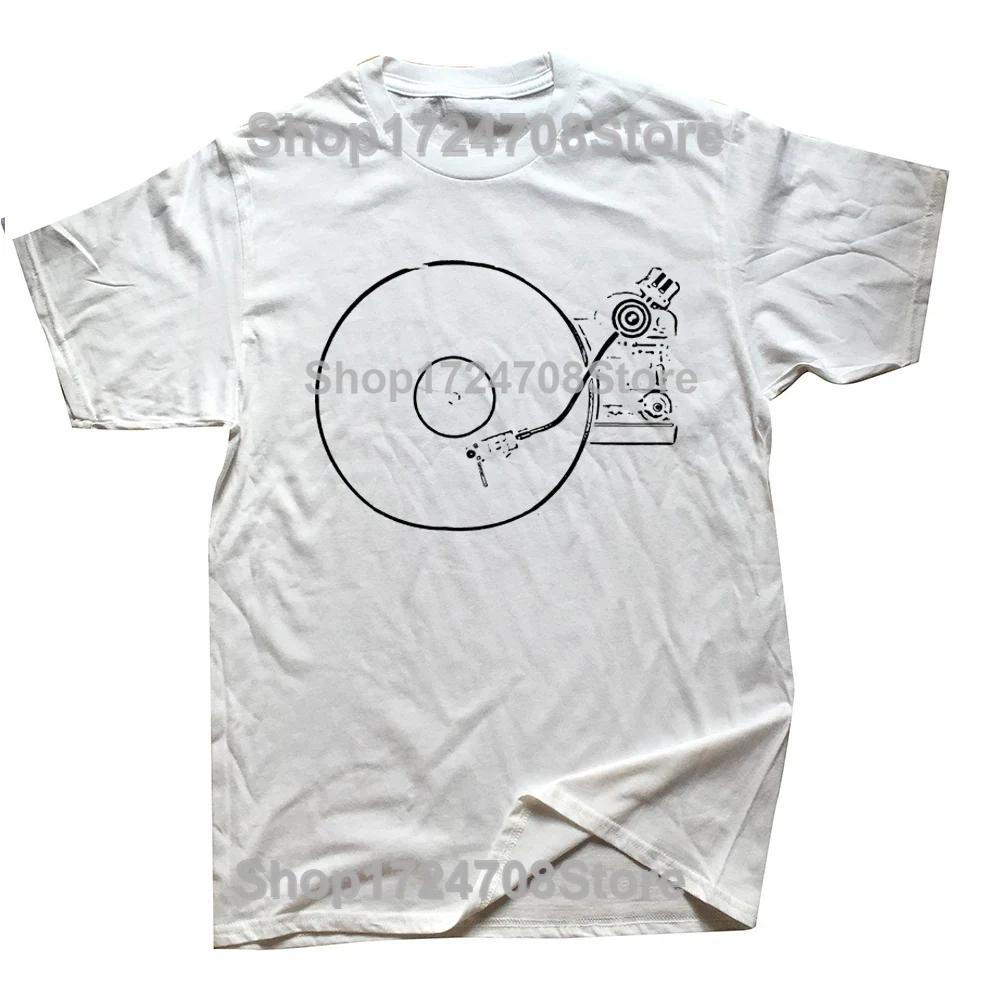 

Смешные футболки с рисунком DJ-проигрывателя, графические, хлопковые, уличная одежда, с коротким рукавом, подарки на день рождения, летний стиль, музыкальная футболка, мужские S