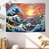 2D Printing Psychedelic Great Wave Tapestry for Wall Decoration