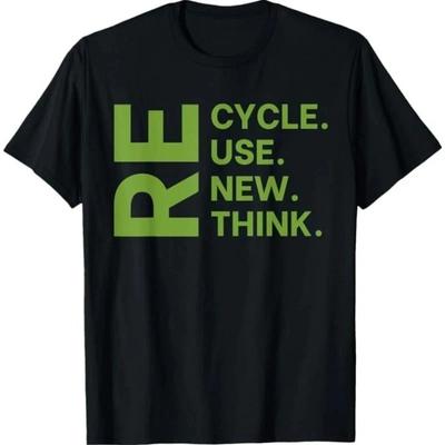 Nieuw Heet Recycle Hergebruik Vernieuw Heroverweeg T-shirt Eco Aardedag Unisex