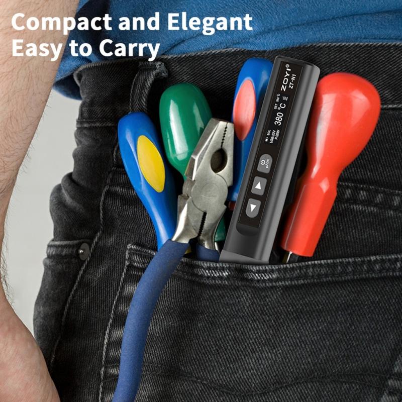 96W Adjustable Temperature Soldering Iron 100-450℃ Welding Solder USB Charging Portable Repair Welding DIY Repair Tool