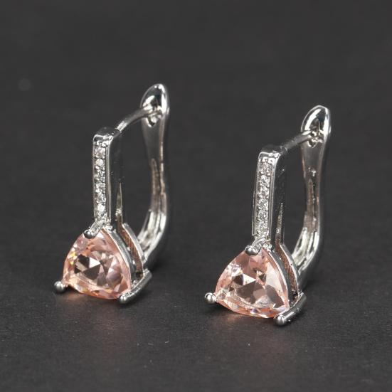 Elegant Women Faux Sapphire Rhinestone Inlaid Drop Huggie Earrings Eardrops