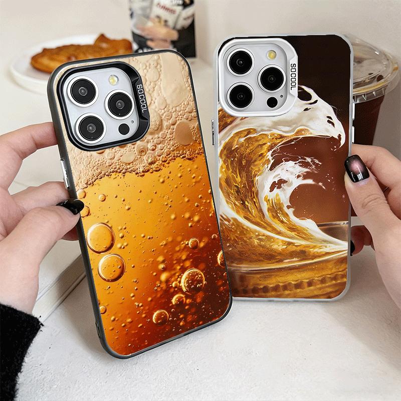 Funny Beer Bubble Summer Soft Phone Case for iPhone 15 16 17 Pro Max 17Air 16E 14 Plus 13 12 Mini Shockproof Cover Back Shell