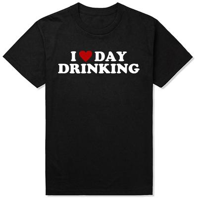 Funny I Love Day Drinking Heart BEER T Shirts Summer Style Graphic Cotton Streetwear Short Sleeve Family Friends Gifts Tshirt