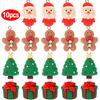 Christmas Resin Ornament Cute Santa Gingerbread Man Hanging Pendant for DIY Craft Jewelry Keychain Xmas Tree Decorations