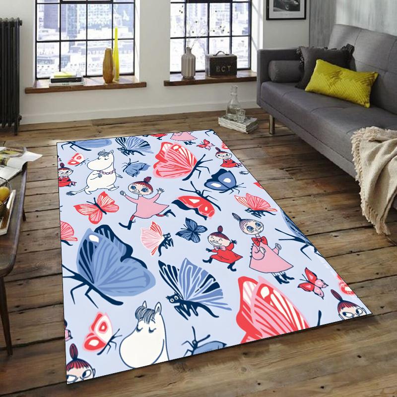 the Moomin Design Area Rug - Non-Slip, Soft & Cozy Floor Mat for Living Room, Bedroom, Office - Indoor/Outdoor Decorative Carpet