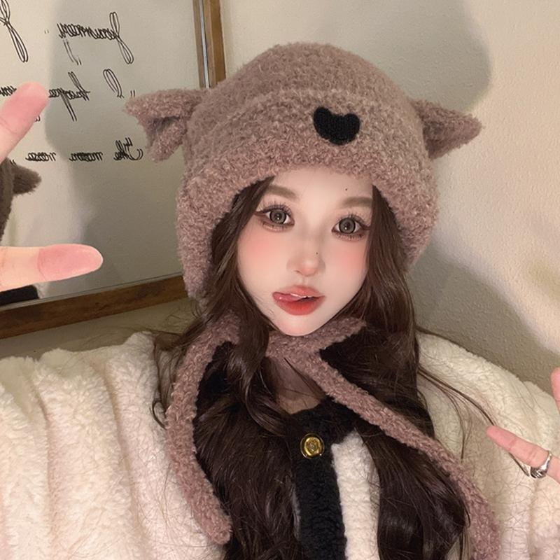 Mädchen Bärenmütze Y2K Fellohren Mütze Felliger Bär Geschenke Warme Wintermütze Erwachsene Kinder Fellohren Winter Foto-Requisiten