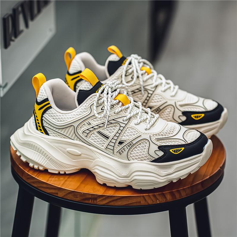 New Fashion Men 's Four Seasons Comfortable Thick Sole Shoes Students BoysTrending Soft Sole Breathable Casual Running Sneakers