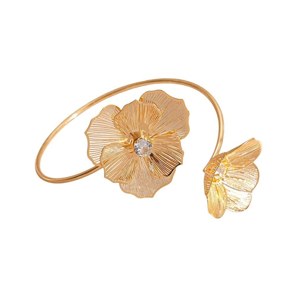 Geometry Wave Line Women Cuff Bangle Zinc Zinc Alloy Bohemian Bracelet Ins Fashion Metal Arm Cuff  Women