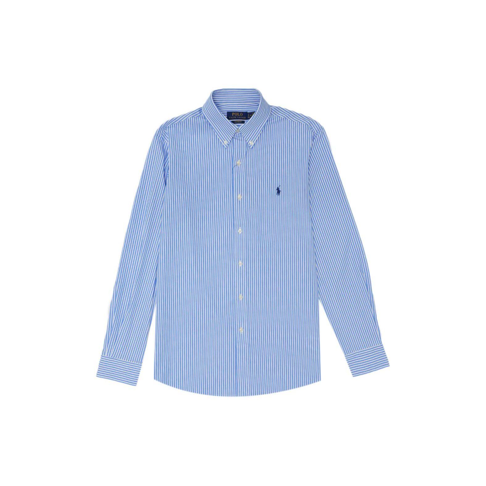 

Polo Ralph Lauren Рубашка с полосатым воротником поло на пуговицах с длинным рукавом Мужские рубашки Синий 710929346-001 S