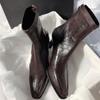Herbst Winter Dicker Absatz Damen Stiefeletten Elegante Spitze Dünne Absätze Schuhe Street Style Bankett Party Kurze Botas Mujer