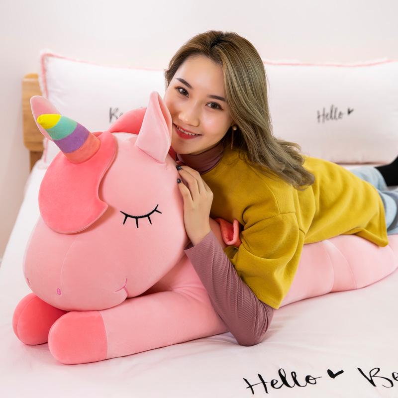 Angel Unicorn Rainbow Pony Plush Pillow Doll - Pink Heart Edition
