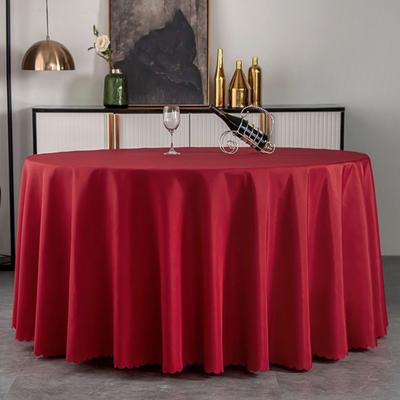 Runde Polyester-Tischdecke Elegant Einfarbig Stofftischdecke Dekorative Tischdecke für Partys Hochzeiten 71" -118