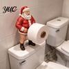 Christmas Kitchen Counter Decor Naughty Santa Toilet Paper Holder, Funny Character Design Holiday Stand Towel Stand, Stable Base Decorative Organizer