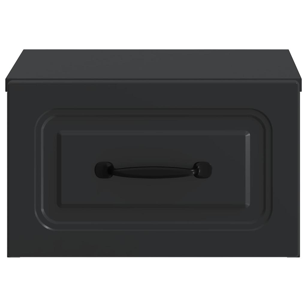 Wall Mounted Nightstand Black 34.5 X 33 X 20 Cm
