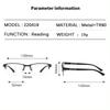Vintage Metal Half Frame Reading Glasses Anti-blue Light Farsighted Eyeglasses Men Women Business Eyewear Diopter 0 to -4.0