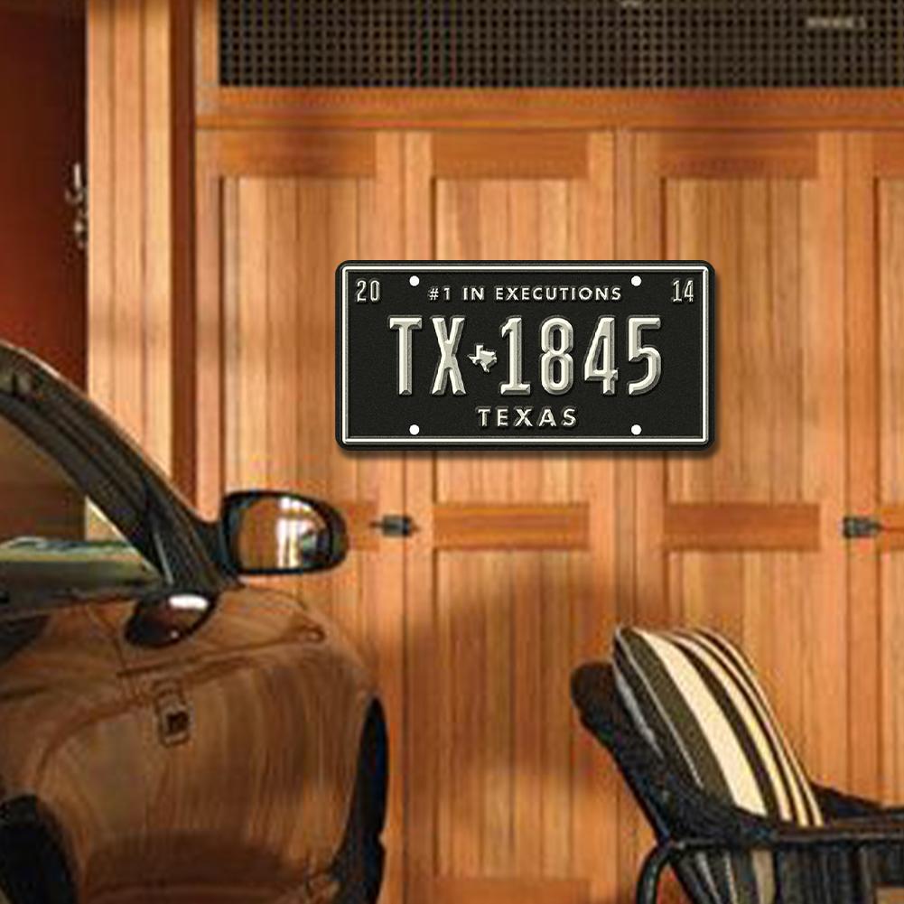 Vintage-Metallplatte Lizenz Rechteckig Eisen Gemälde Wandkunst Heimdekoration 30