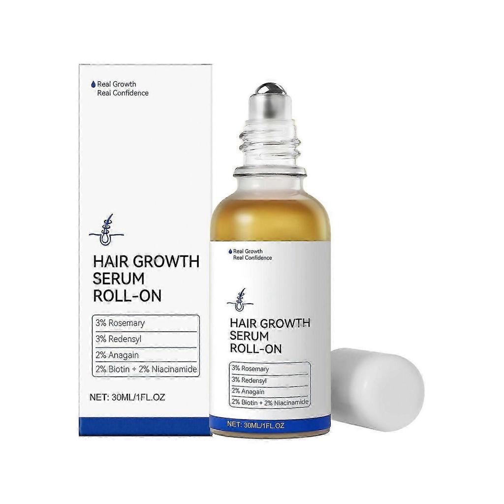 Hair Growth Serum Roll-On 30ml | With 3% Rosemary, 3% Redensyl, 2% AnaGain, Biotin & Niacinamide | For Thinning Hair & Hair Loss | Strengthen & Thickn