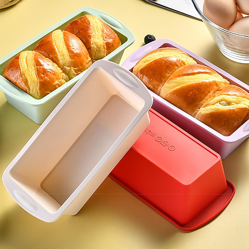 4pcs Silicone Baking Cake Mold Easy To Demold Rectangular Toast Mold Silicone Baking Tray for Household Oven Kitchen Baking Tool
