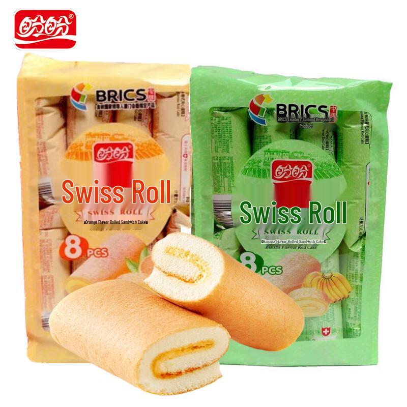 Panpan Swiss Roll 4-Pack (Orange & Banana Assortment)