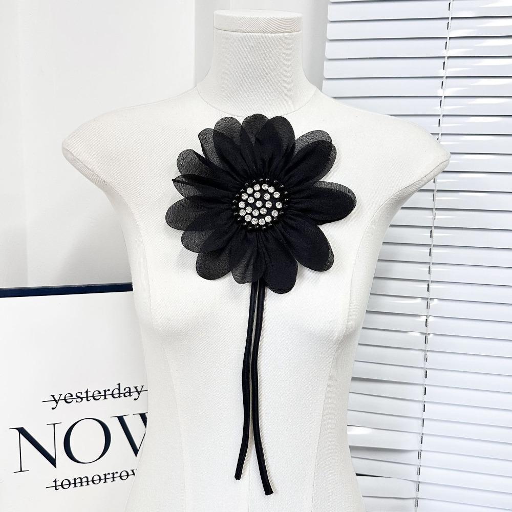 

Сетка 3D Одежда Аппликация Большой Размер Грудь Цветок Новая Одежда Нашивки Одежда чёрный