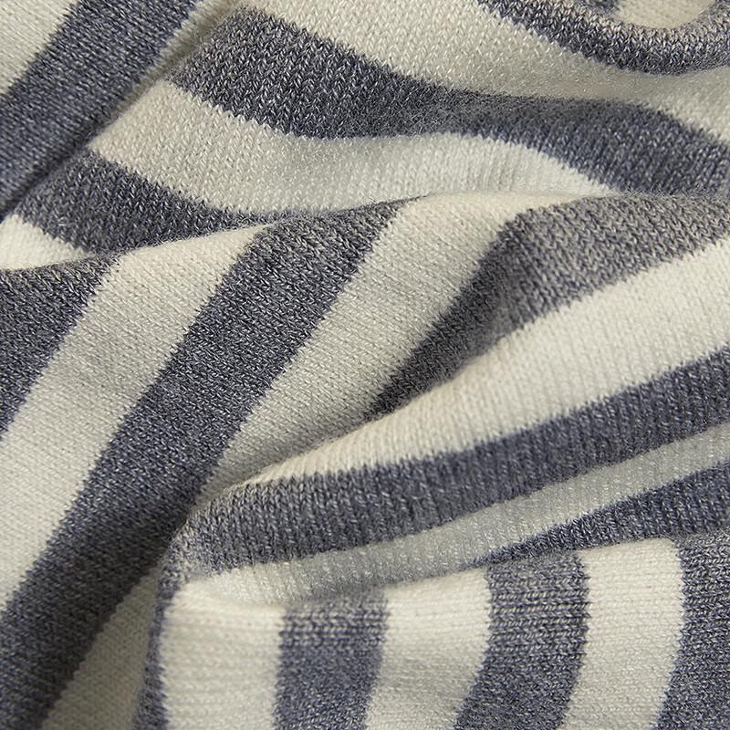 She Chi Women's Striped Wool Blend Off-Shoulder Knit Top