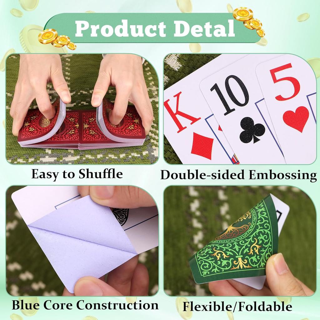 2 Pack Playing Cards | Large Print Playing Cards | Easy to Shuffle, Premium Poker Cards for Card Games Family Game Night Table M