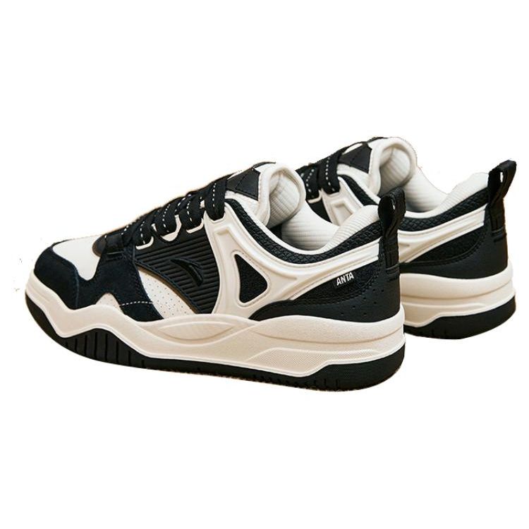 Anta Sea Salt Casual Comfortable Non-Slip Shock Absorbing Low-Top Skate Shoes Men Sneakers Black 912348005-3