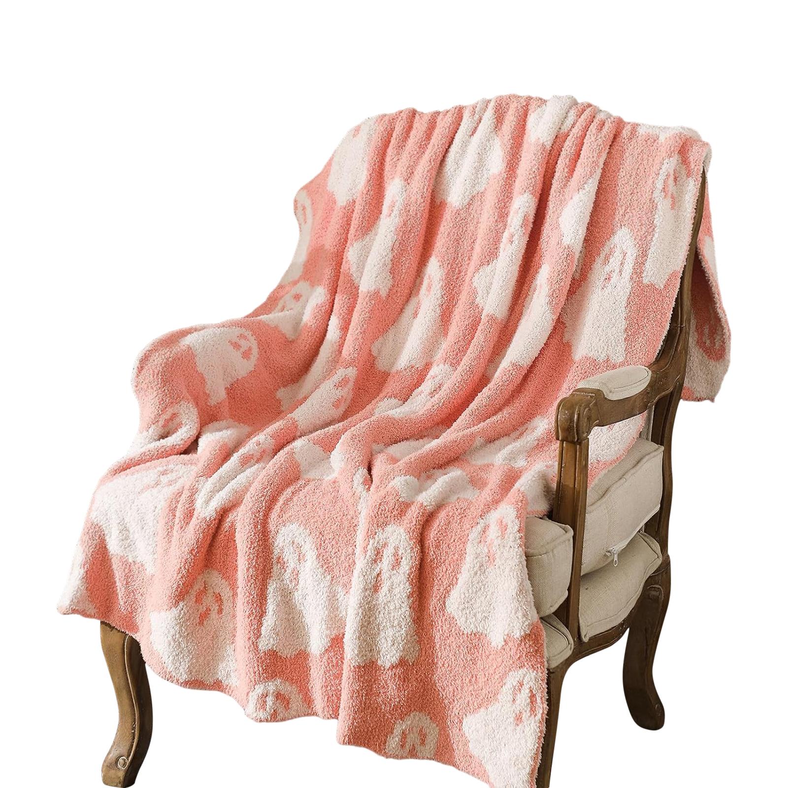 Halloween Ghost Throw Blanket Lightweight Halloween Warm Cozy Blanket Thin Blanket for Halloween Decor Cozy Nights 150x180cm