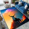 Majestic Deer At Sunset Forest Patterned Carpet, Suitable As a Non Slip Play Mat for the Living Room and Bedroom Sofa