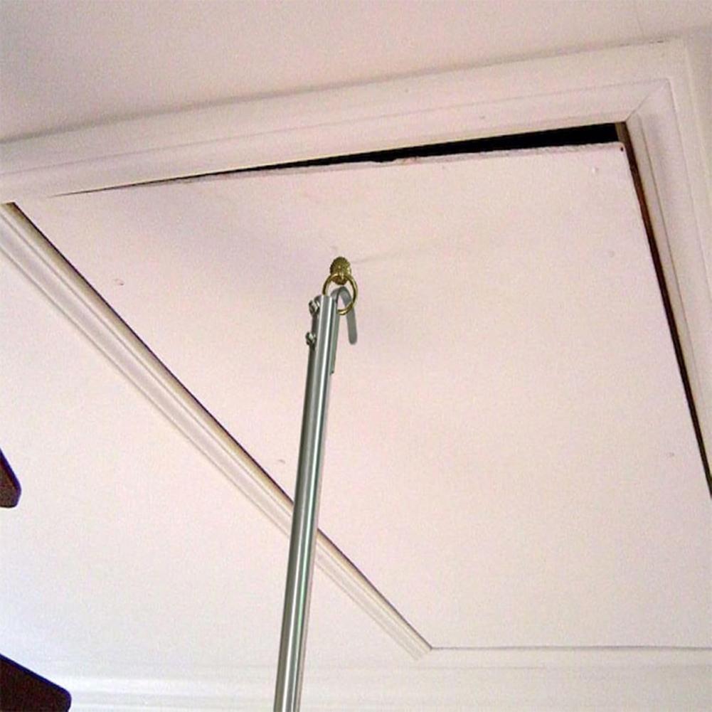 Loft Ladder Pull Hook Kit with Aluminum Spliced Rod and Stainless Steel Hook for Stable and Efficient Loft Use