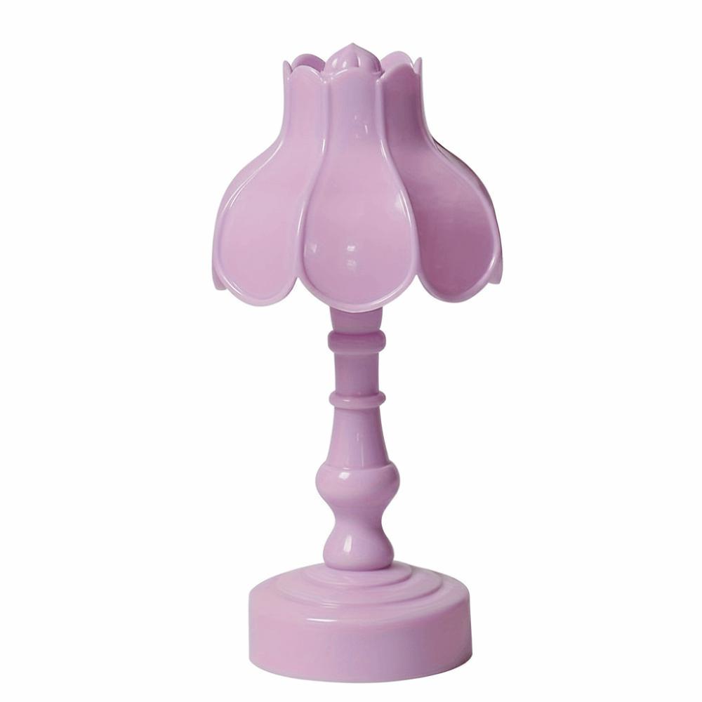 Dollhouse Miniature Flower Bud LED Table Lamps Simple Bedside Lamp Mini Night Light Home Decor