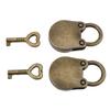2sets Gold Mini Padlocks with Keys Bronze Hanging Lock with Key Storage Cabinet Padlock  For Handbag