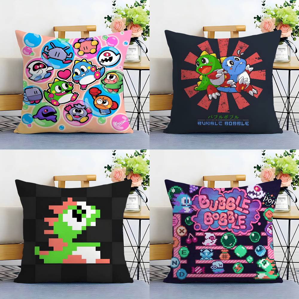 Game Bubbles B-Bobble Pillow Case Square Double‑Sided Print Cushion Case For Sofa Home Bedchamber Decor Gift