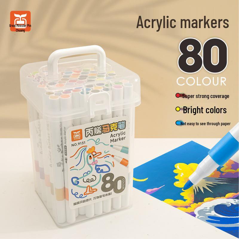 120-Color Acrylic Marker Pens for Kids – Ideal for DIY Painting and Doodling with Colored Pencils