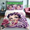 Betty Boop Duvet Cover Set - Without Core & Quilt, Lightweight Machine Washable, Anime Style Gaming Bed Set