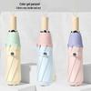 Custom Logo Folding Sun and Rain Dual-Use Umbrella with Colored Rubber Sun Protection