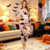Family Matching Halloween Print Pajama Set Long Sleeve Tops and Pants for Parents and Kids