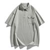 Camisa Polo para Hombre Manga Corta Verano Bolsillo Oversize 8XL Talla Grande Camiseta Cremallera Transpirable Holgada Masculina Suave