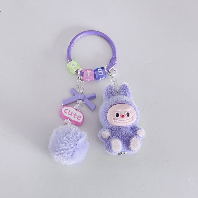 Plucked Mini Labubu Hairball Cute Grain Backpack Mobile Pendant Cute Keychain Gift