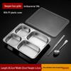 ZHEBU 316L Stainless Steel Four-Compartment Lunch Tray with Lid
