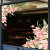 Pink Lily Corner Window Stickers Are Suitable for Bathroom Doors, Living Room and Bedroom.