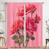 2 Stück, 2D-Flachdruck Vorhänge & Fensterdekoration Illustration Rosa Rosenstrauß Vielseitiger Polyesterstoff (ohne Stange) Zimmer