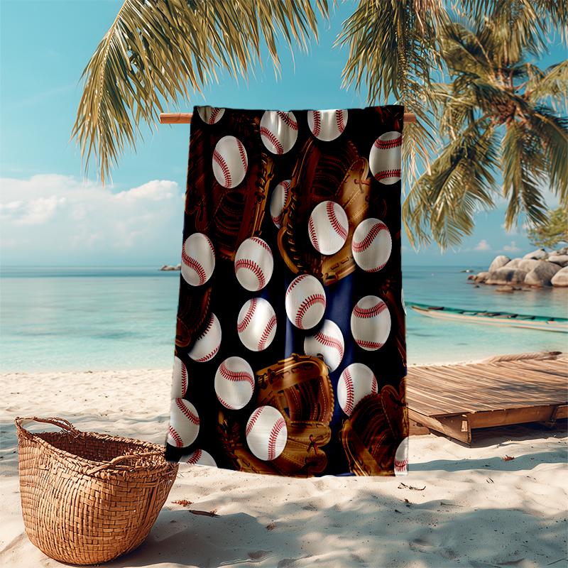 Ultra-Soft Beach Towel with Baseball Theme,Ideal for Pool - Camping, Diving - Perfect Travel Essential, Vibrant Beach Towel.