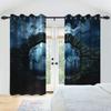 2pcs/set Horror Halloween Window Curtain Night Gate Skeleton Home Bedroom Living Room Decor Blackout Polyester Fabric Curtains