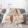 Highland Cow Boho Floral Soft Warm Light Thin Blanket Highland Cow Boho Floral Vintage Floral Watercolor Cow Watercolor Floral