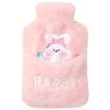 Lexueer Large PVC Hot Water Bottle with Rabbit Fur Cover