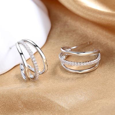 Huitan Simple Stylish Three Line Claws Shape Stud Earrings High Quality  Color Versatile Design Fashion Jewelry for Women